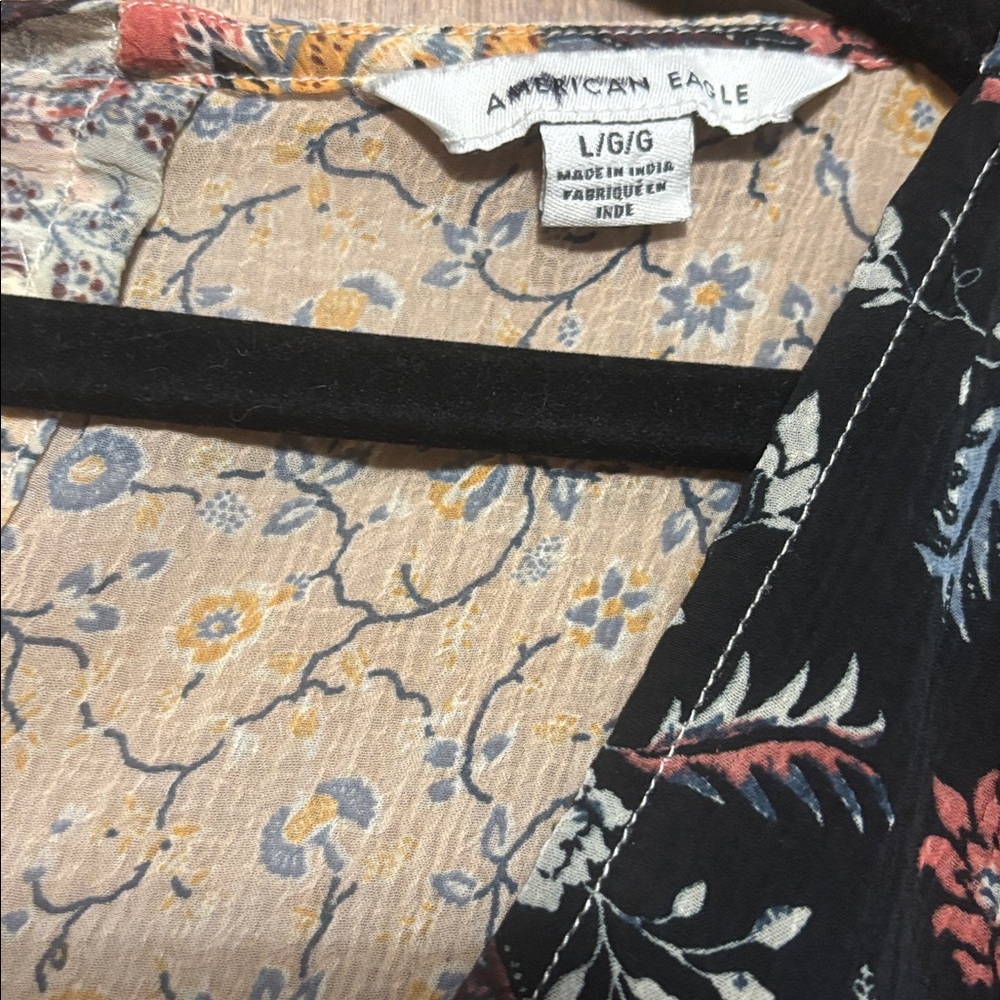 American Eagle Patchwork Boho Peplum With Tie Bac… - image 6